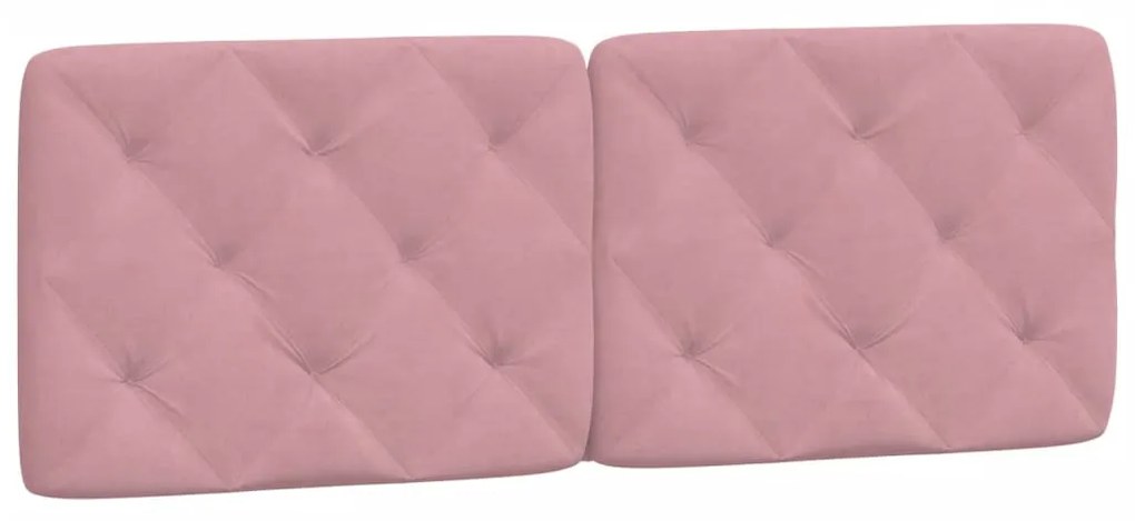 Letto con materasso rosa 140x200 cm in velluto