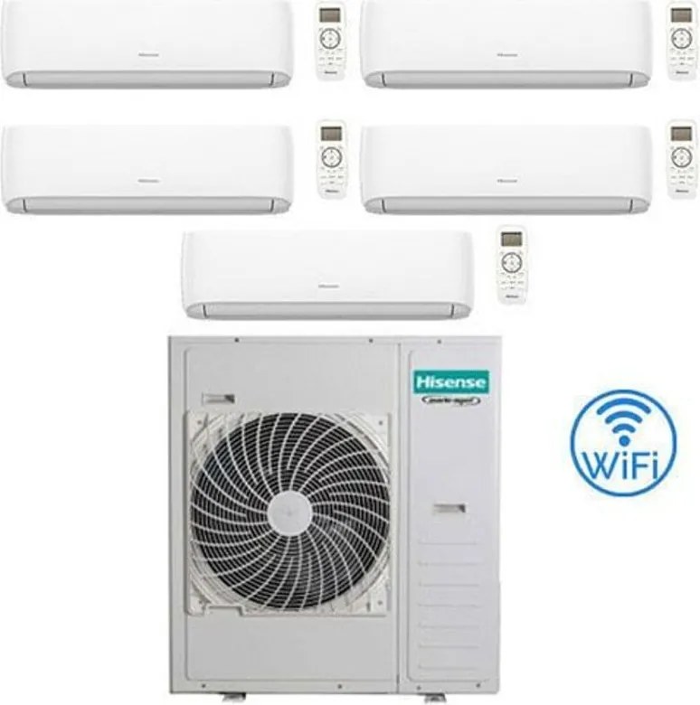 Climatizzatore Condizionatore Hisense Hi Comfort Wifi R32 Penta Split Inverter 7000 + 7000 + 7000 + 7000 + 12000 BTU con U.E. 5AMW125U4RTA