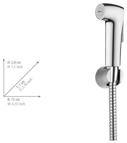WENKO 23999100 - Set per bidet WATERSAVING SYSTEM 12x7 cm lucido cromo/argento