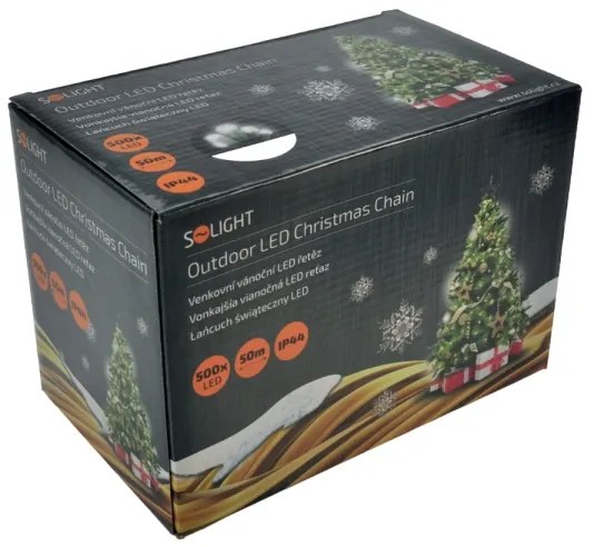 Solight 1V05-W-Catena LED natalizia da esterno 500xLED/8 funzioni IP44 55m bianco freddo