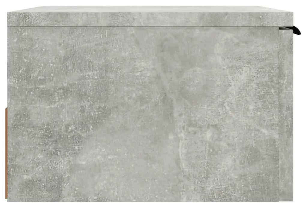 Comodino a Muro Grigio Cemento 34x30x20 cm