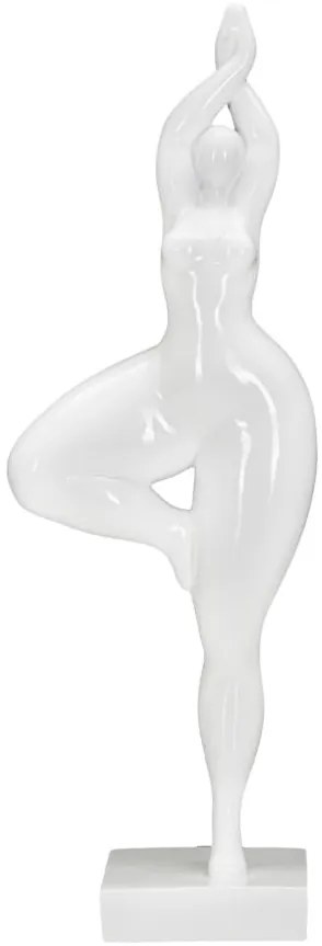 Statua Elegante di Donna in Posizione Yoga 16x9x45,8 cm