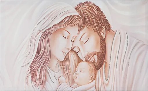 Quadro in tela 50x100 cm tema Nativitŕ con particolari a rilievo