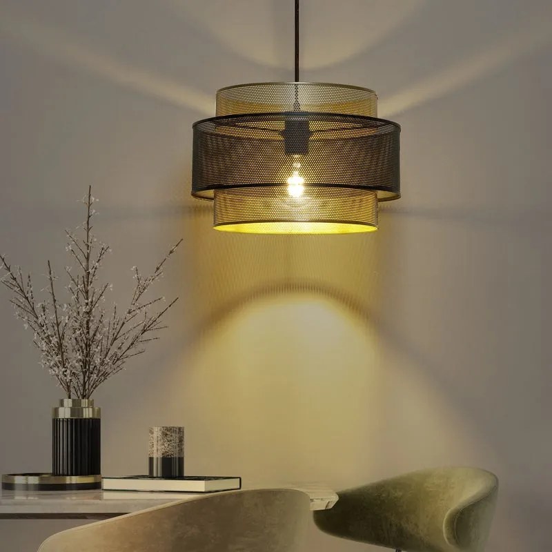 Lampadario Glamour Cilaos oro E27 INSPIRE