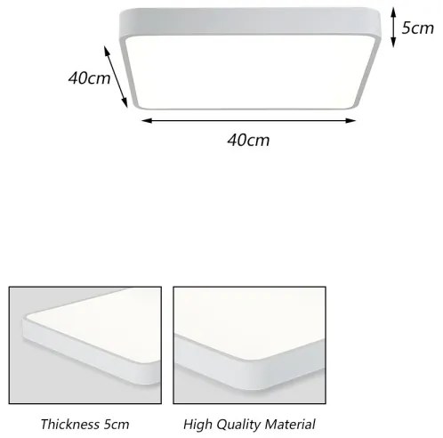 Brilagi - Lampada LED da soffitto POOL SQUARE LED/36W/230V 3000/4500/6000K 40x40 cm bia