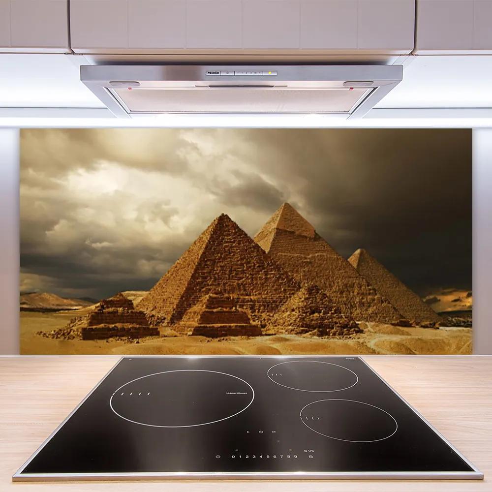 Pannello paraschizzi cucina Piramidi di architettura 100x50 cm