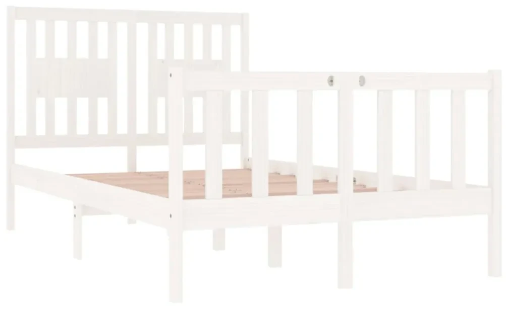 Giroletto bianco in legno massello 120x190 cm 4ft small double