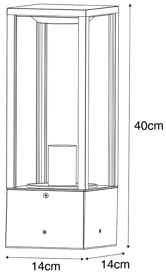 Lampada da terra smart da esterno nera con vetro a coste 40 cm incl. WiFi A60 - Charlois