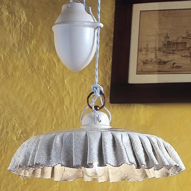 1-light suspension lamp, ceramic with sliding system - C905 - Modena- Ferroluce