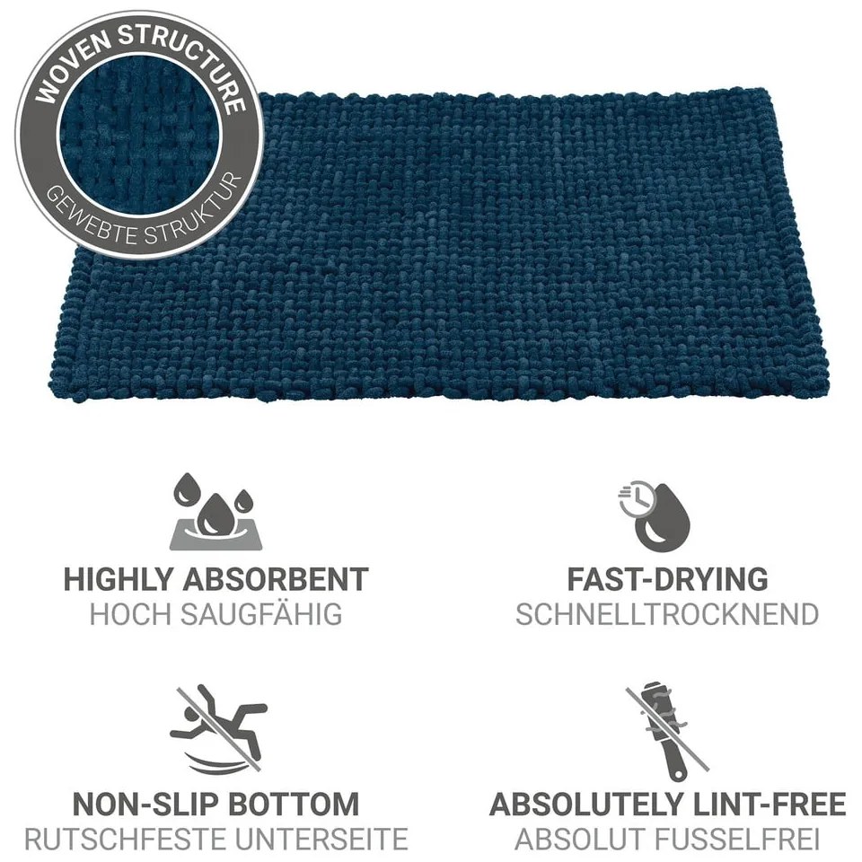 Tappetino per il bagno blu scuro in tessuto 50x80 cm Covelo – Wenko