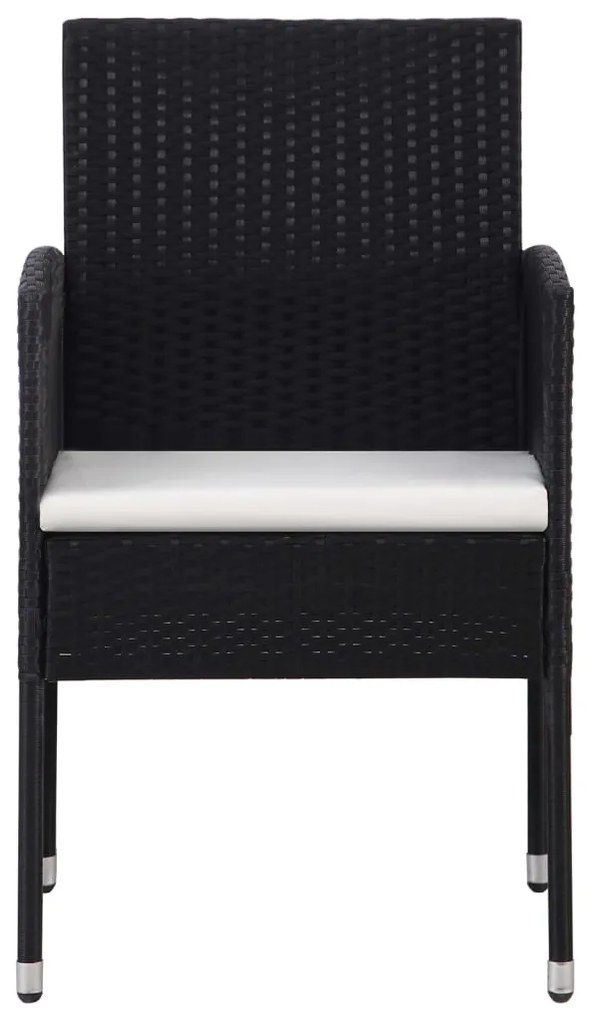 Set da pranzo da giardino 7 pz nero