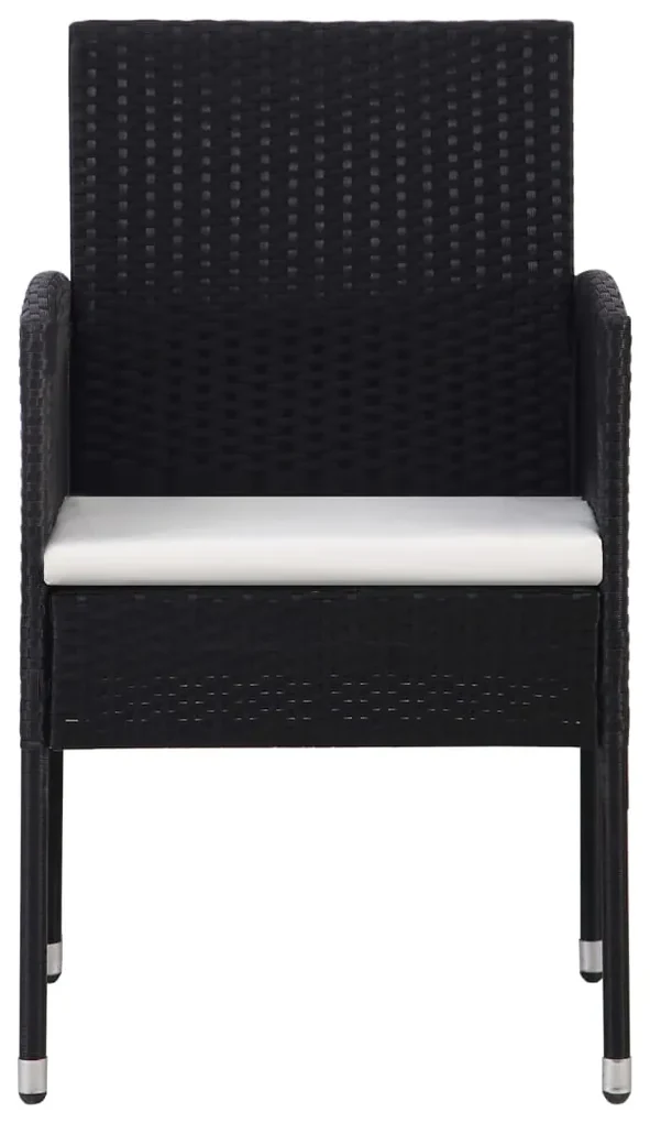 Set da pranzo da giardino 7 pz nero