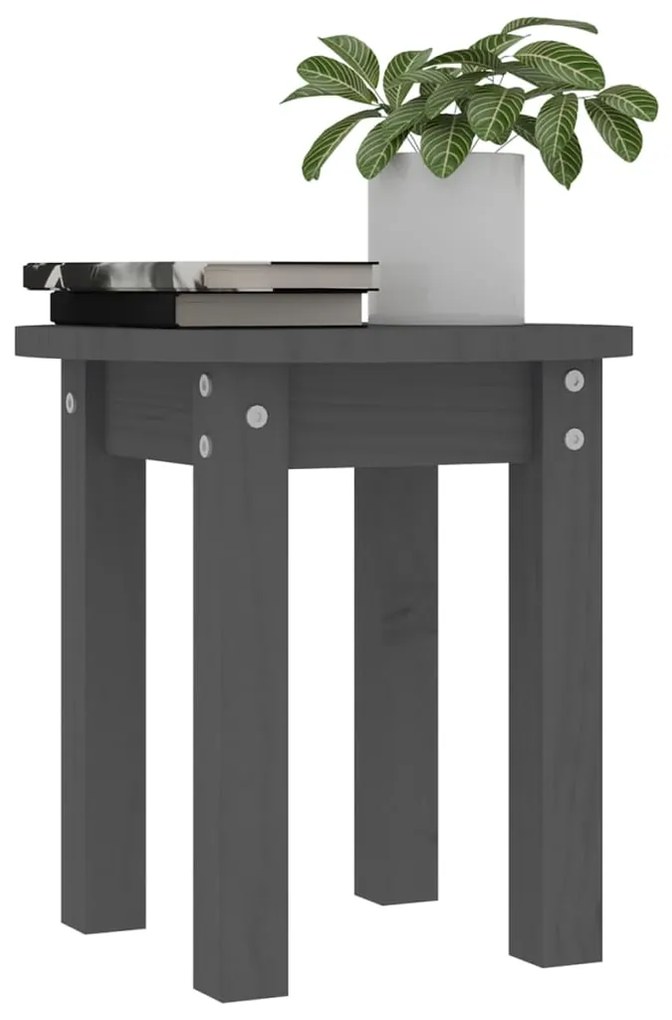 Tavolino da salotto grigio Ø 35x35 cm in legno massello di pino