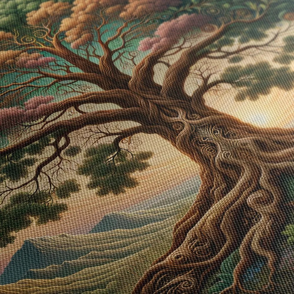 Quadro su tela – Misterioso albero della vita sotto il cielo