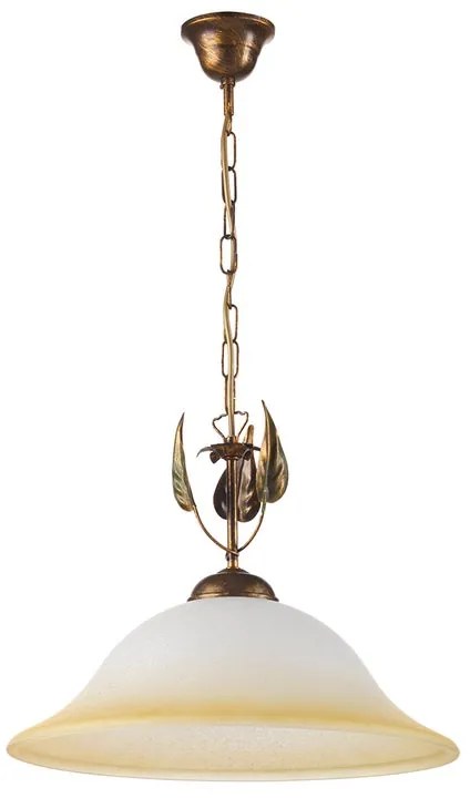 Lampadario Rustico Mira paralume bianco E27 Ø40cm