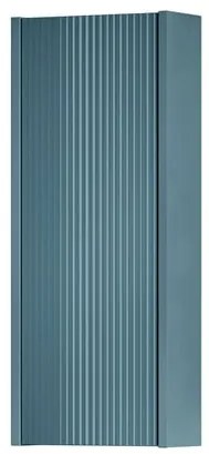 Pensile bagno Niwa laccato opaco blu pacifico con vetro blu pacifico, 1 anta apertura da sinistra P 17 x L 30 x H 78.5 cm