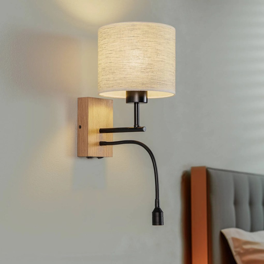 BRITOP Applique Sonny, lampada a LED da lettura, paralume cilindrico