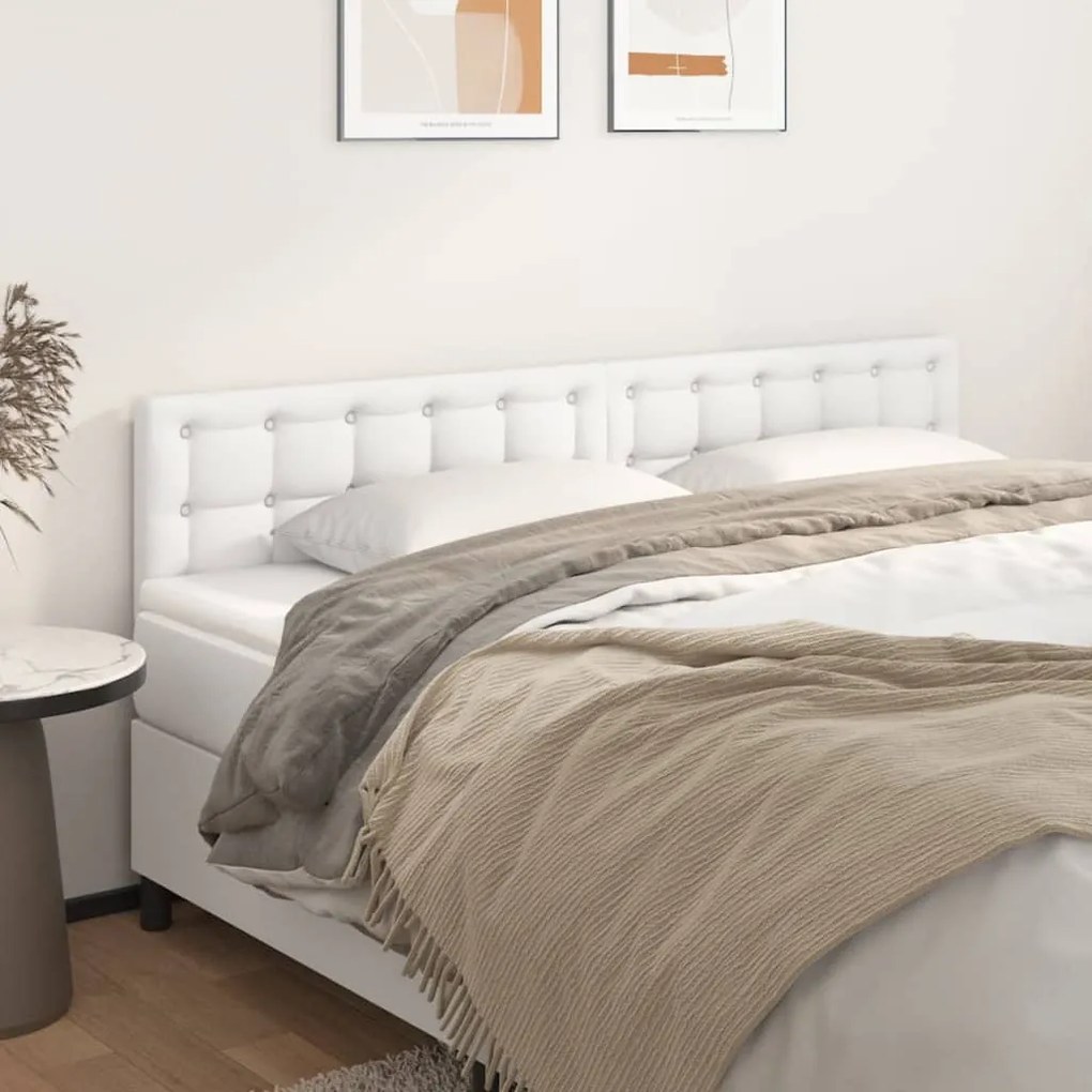 Testiera 2 Pz Bianco 80x5x78/88 Cm İn Similpelle /