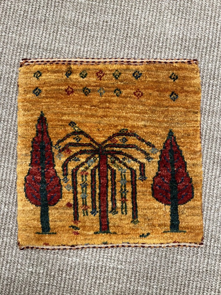 Loribaft Tappeto 40 x 40 Giallo (Iran) Annodato A Mano