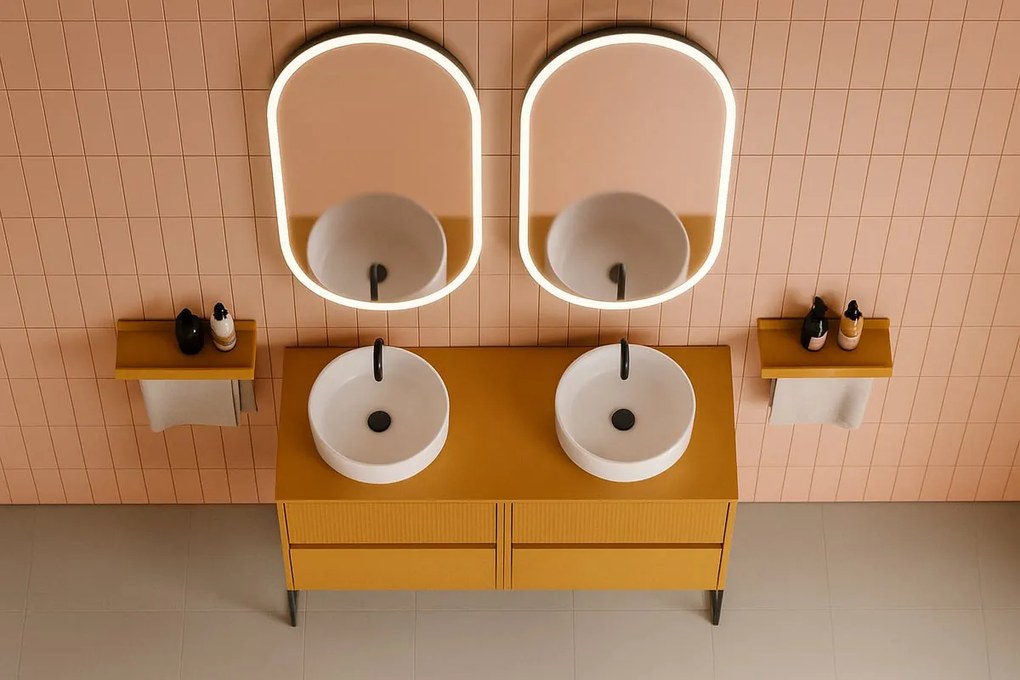 Mobile da bagno sotto lavabo Niwa beige L 120 x H 78 x P 46 cm, lavabo non incluso