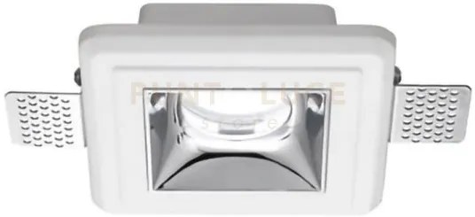 Gfa631- faretto in gesso finitura cromo da incasso 1 luce attacco g...