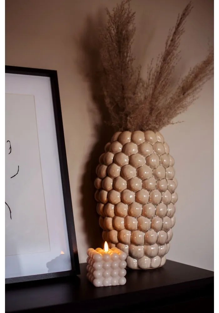 Candela LED in cera beige, altezza 9,5 cm Flamme Dot - Star Trading