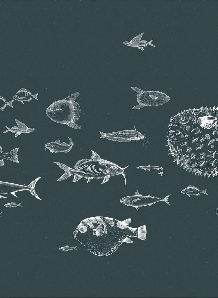 Coordonne Carta da parati panoramica Sea Current - Navy