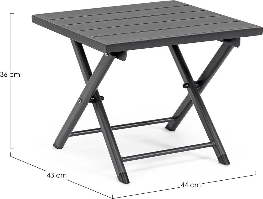 Tavolino da giardino in alluminio 43x44 cm Taylor - Bizzotto