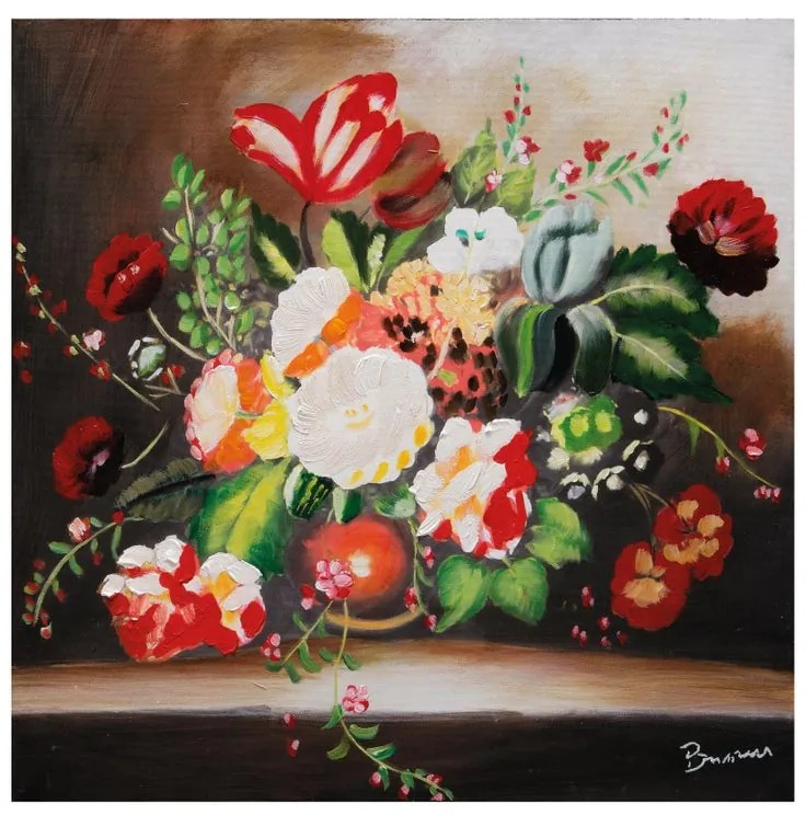 Dipinto su tela Cesto frutta2, multicolore 60 x 60 cm