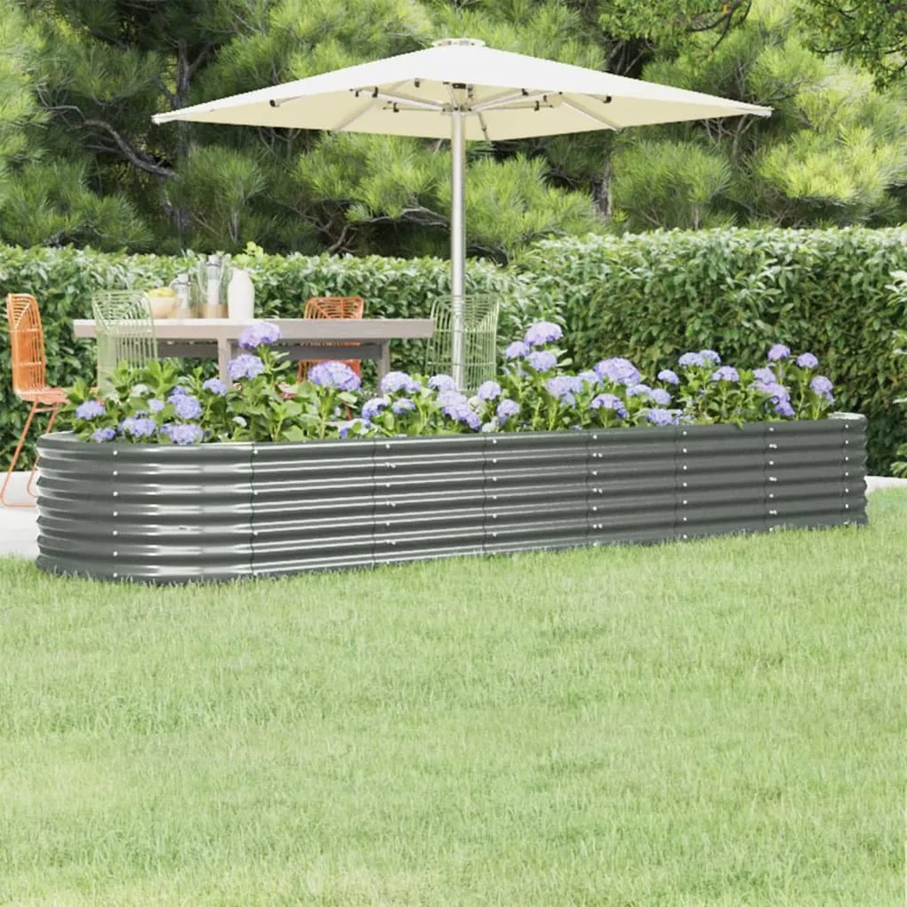 Letto Giardino Acciaio Verniciato A Polvere 296x80x36 Cm Grigio /