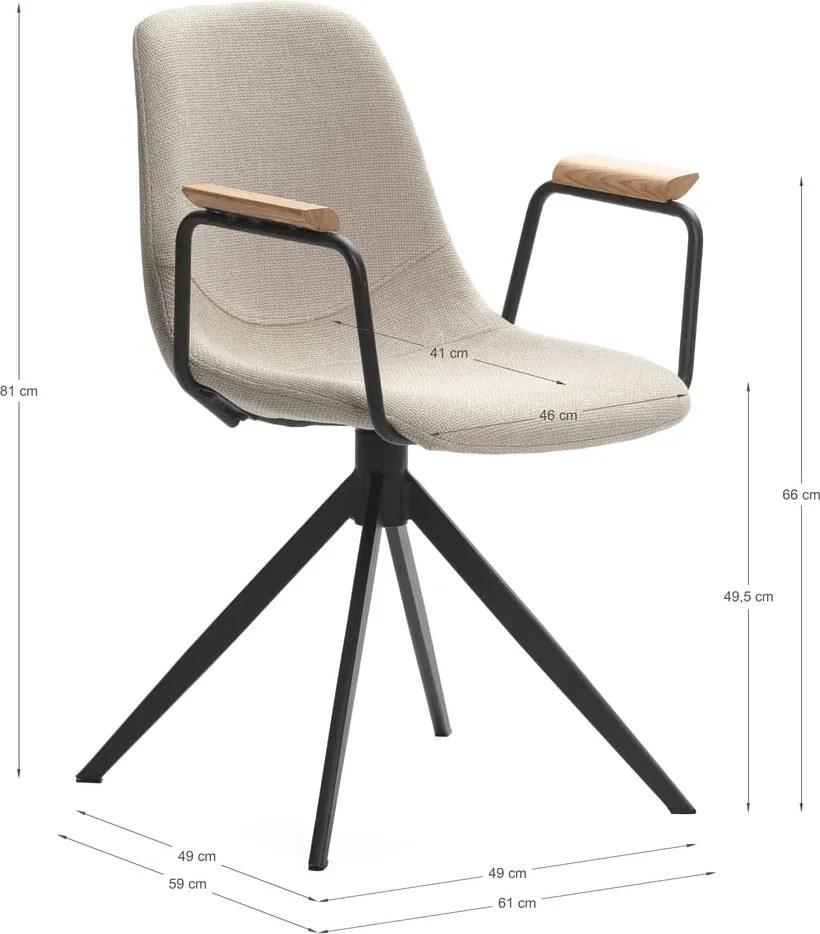 Set di sedie da pranzo beige 2 pz Tali - Marckeric