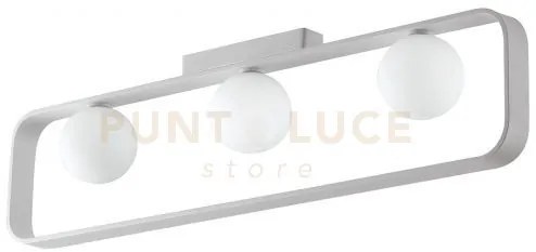 Plafoniera roxy bianca 3 luci attacco g9 80x10x20,5cm in alluminio ...