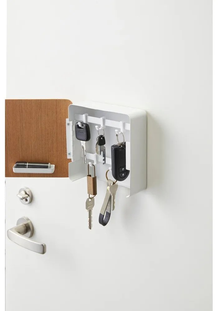 Armadietto portachiavi bianco con porta in compensato Yamazaki Rin - YAMAZAKI