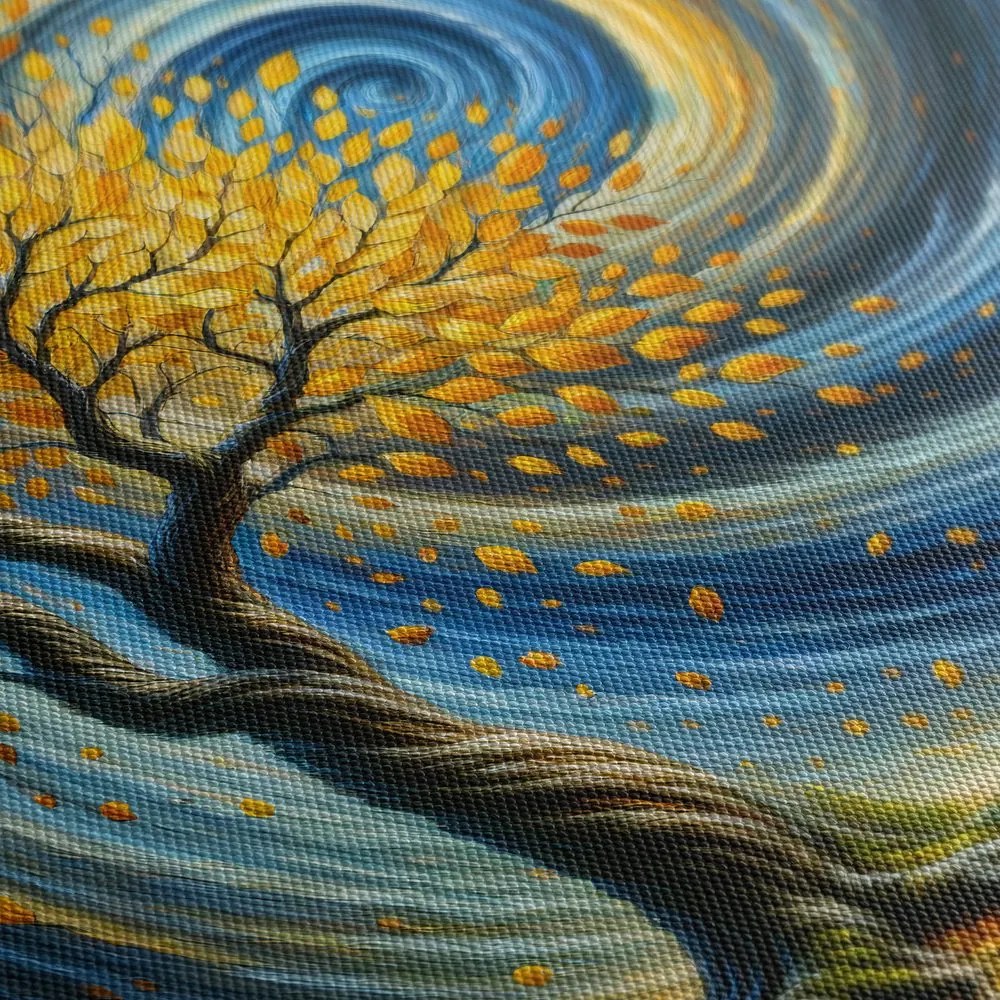Quadri 5 pezzi – Albero della vita dorato nel vortice della notte