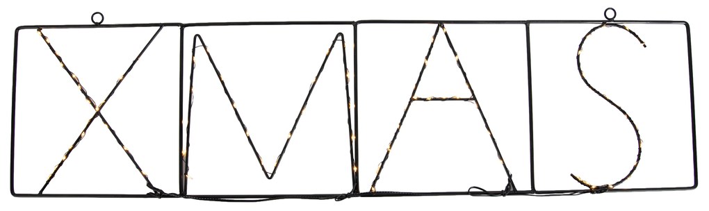 Lampada da parete natalizia nera XMAS con LED e timer IP44 - Yoro