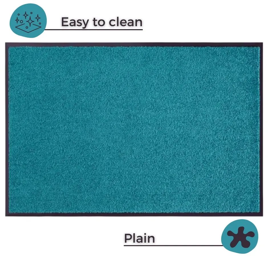 Tyrkysová rohožka Hanse Home Wash &amp; Clean, 39 x 58 cm