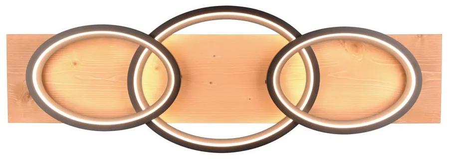 Nero-marrone Apparecchio da soffitto dimmerabile a LED 33x97 cm Barca - Trio