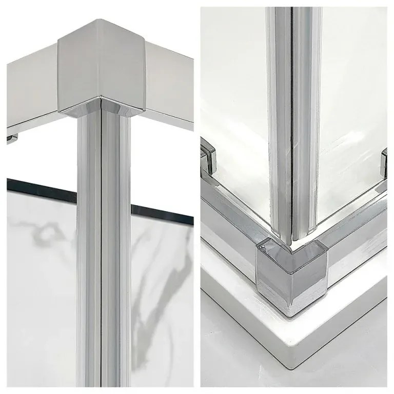 Box doccia 3 lati 70x150x70 cm con doppio scorrevole vetro trasparente Ted