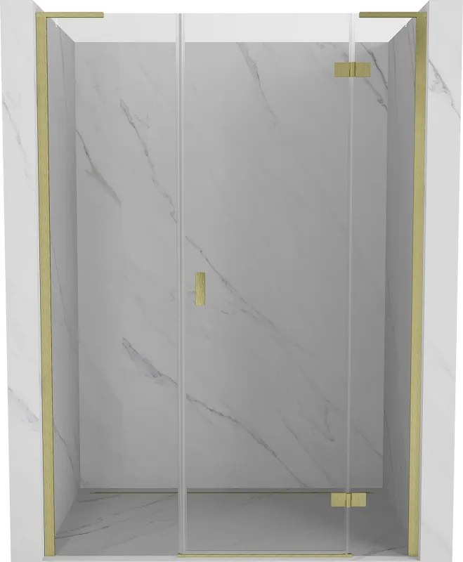 Mexen Mist-H L porta doccia a battente destra 145 cm, trasparente, dorato spazzolato - 8A5L-145-001-55-00-P