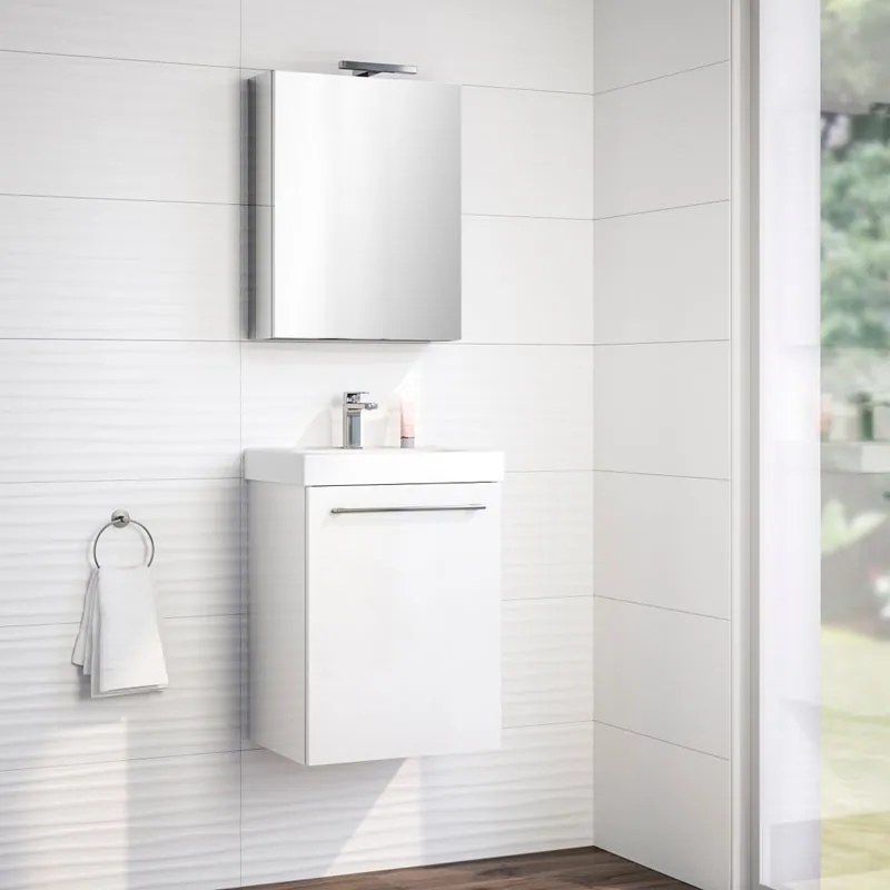 Mobile da bagno sotto lavabo Remix bianco lucido L 45 x H 58 x P 33 cm 1 anta, lavabo non incluso