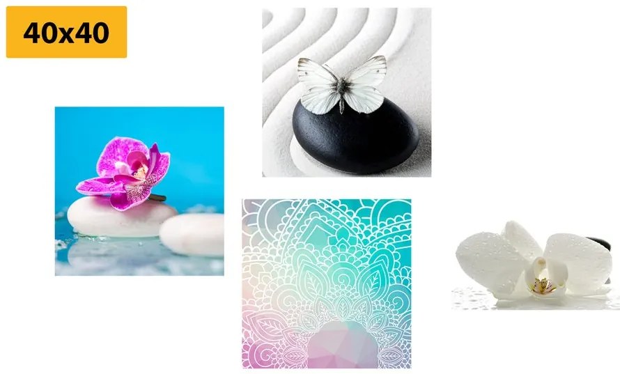 Set di quadri – Feng Shui in combinazione di colori interessante