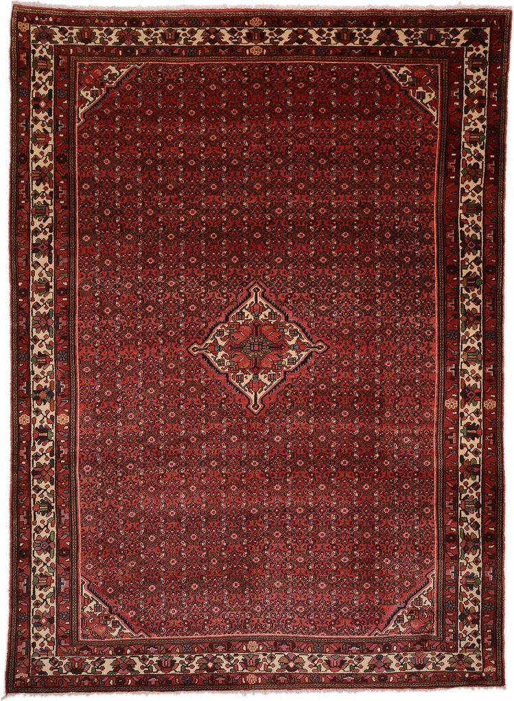 Shiraz Tappeto 360x270 Rosa (Iran) Annodato A Mano
