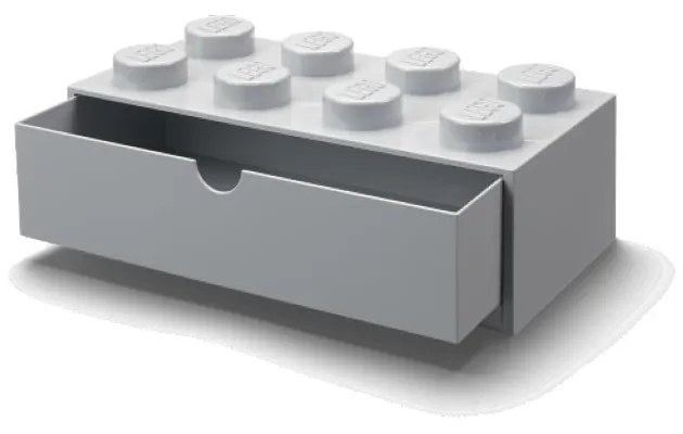 Scatola da tavolo grigia con cassetto Brick - LEGO®