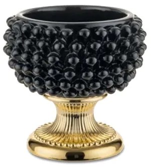 BONGELLI PREZIOSI vaso a forma di pigna siciliana d 25 cm nero