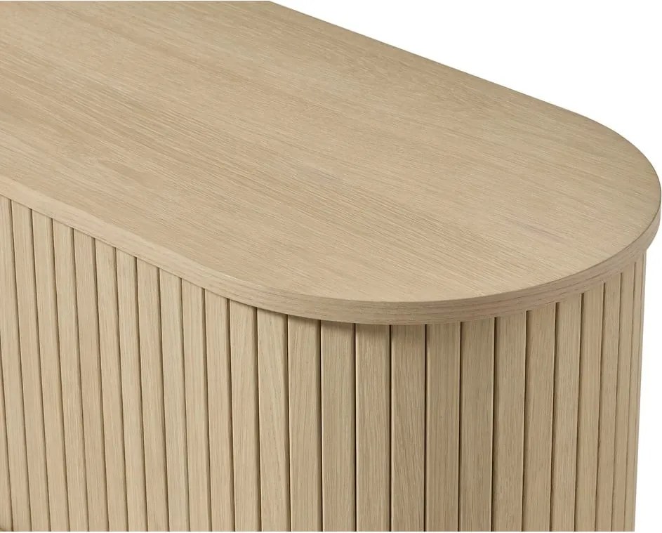 Mobile TV di colore naturale effetto rovere 180x56x40 cm Meta – Unique Furniture