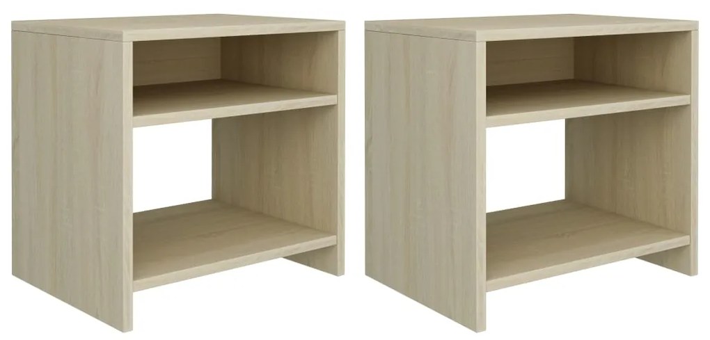 Comodini Rovere Sonoma 2 Pz 40x30x40 Cm İn Legno Multistrato /