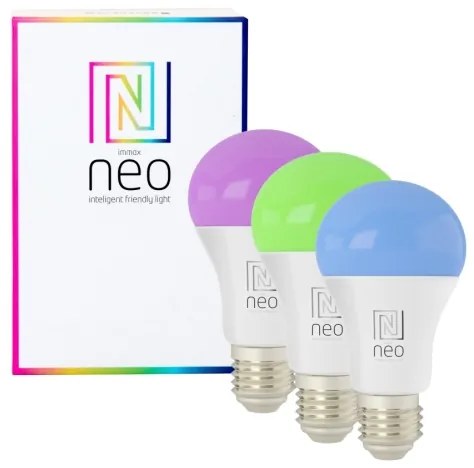 Immax NEO 07712CDO-SET 3xLED RGB Lampadina dimmerabile E27/9W/230V Wi-Fi Tuya+RC