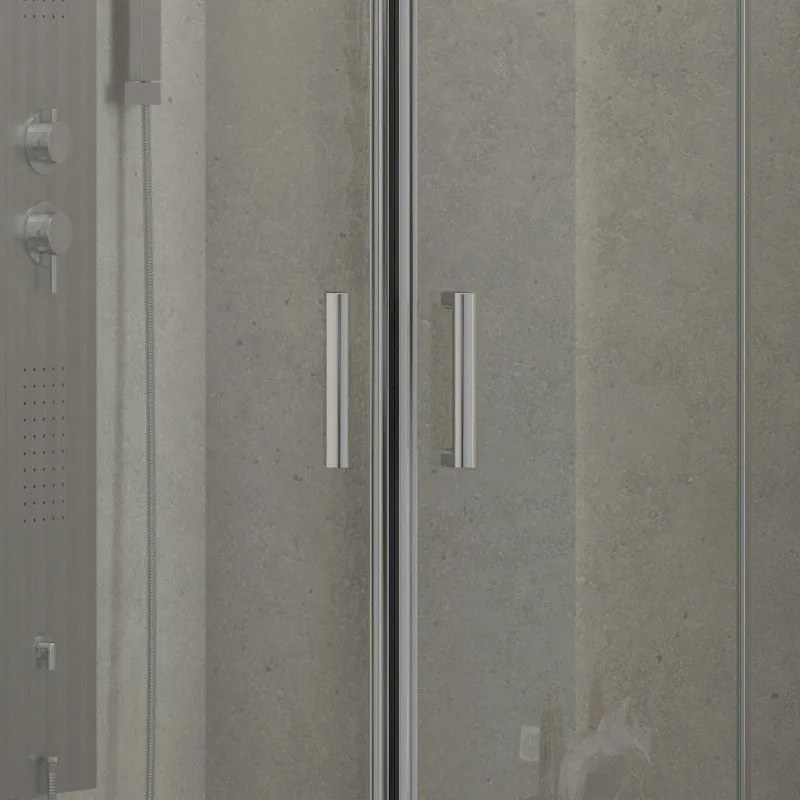 Box doccia 90x90cm semicircolare altezza 180cm vetro trasparente K400 - KAMALU