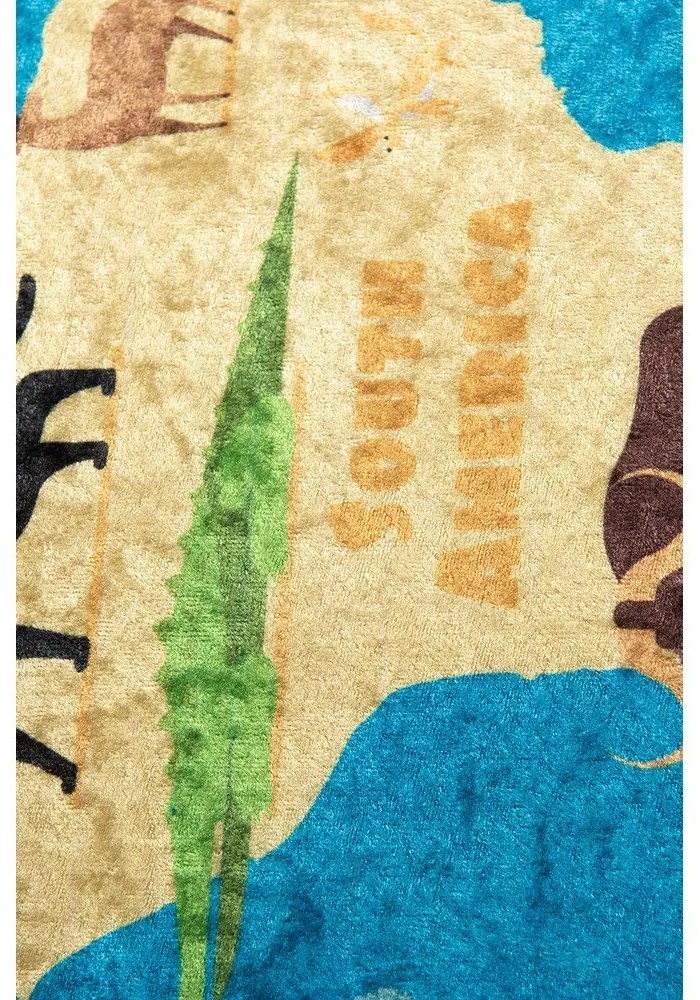 Tappeto antiscivolo blu per bambini , 100 x 160 cm Map - Conceptum Hypnose