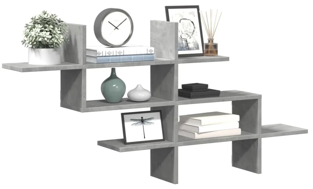 Scaffale A Muro Grigio Cemento 124,5x18x60,5 Cm İn Truciolato /